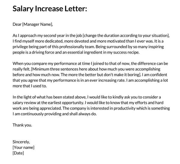30 Salary Increase Letter Samples How To Ask For Pay Rise