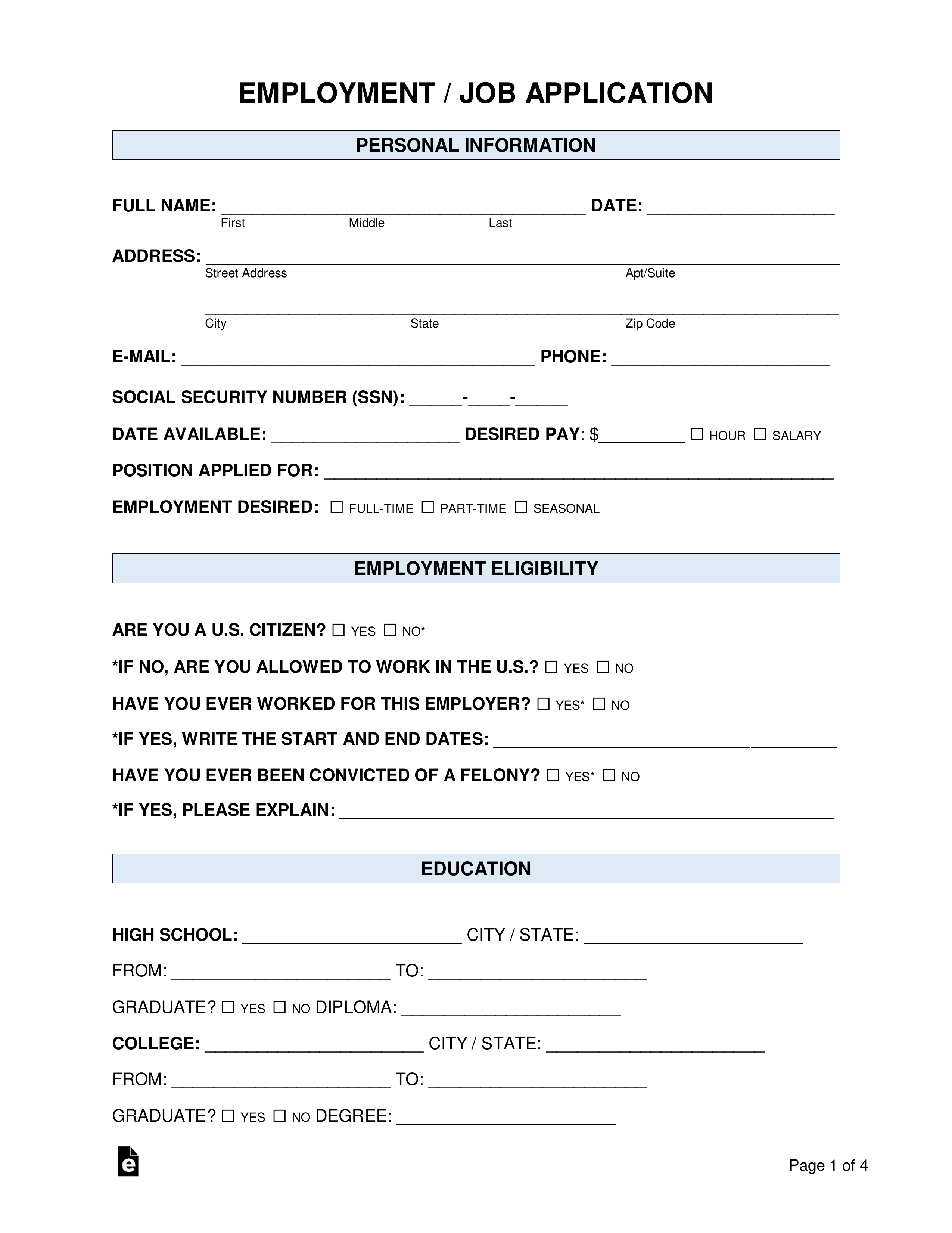 Blank Job Application Form Templates Samples Pdf Word Free Job Blank Job Application Form Templates Samples Pdf Word Free Job