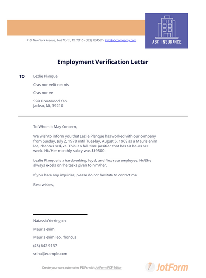 Previous Employment Verification Letter Pdf Templates Throughout New 